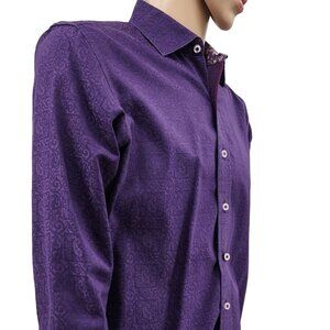 Robert Graham Purple Paisley Long Sleeve Shirt, Men's Small